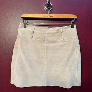 Bebe Tan Suede Mini Skirt